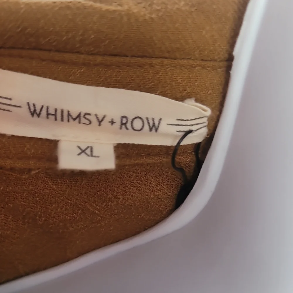 Whimsy + Row Brown Buttoned Long Sleeve Shirt Dress - Picture 2 of 8